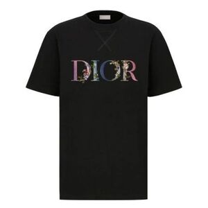 Dior SS21 Flowers Floral Logo Embroidered Crewneck T-Shirt